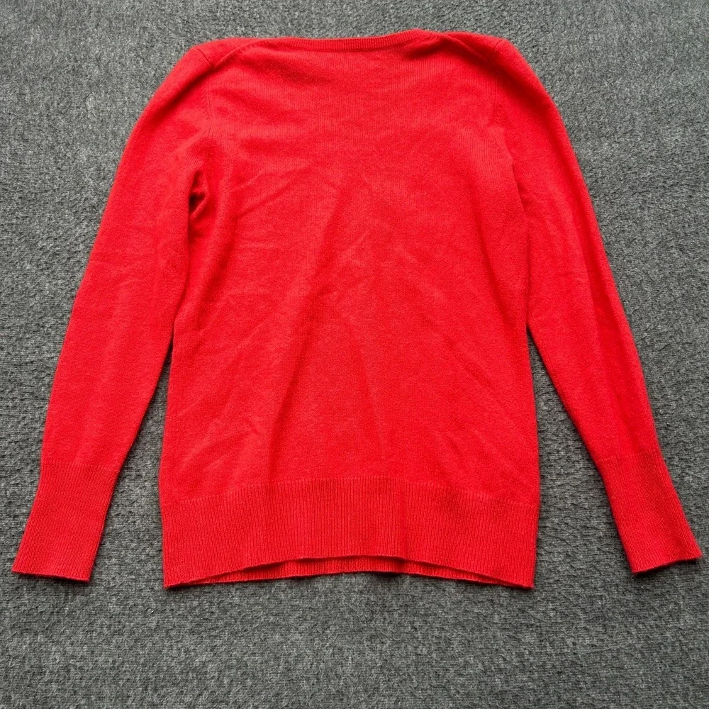 Alex Marie Cashmere V-Neck‎ Sweater M Red Soft Old Money Quiet Luxury Preppy